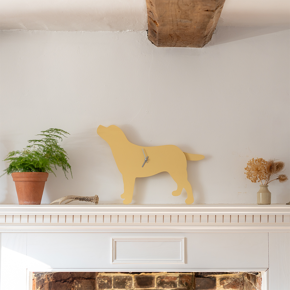 Mini Lab Clock Labrador Clock With Wagging Tail - Yellow – The Labrador Company